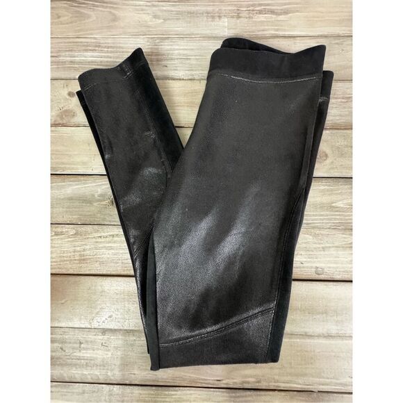 Hale Bob Ultra Suede Black Faux Leather Stretch Legging Size Medium - Picture 10 of 14